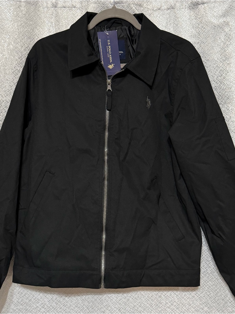 U.S. Polo Assn. Black Full Zip Lightweight Jacket Men’s Medium NWT
